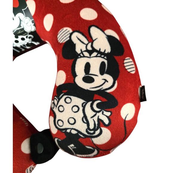 Disney Minnie Mouse Memory Foam Travel 3D Neck Pillow Red Polka Dot Airplane Car - Picture 4 of 7